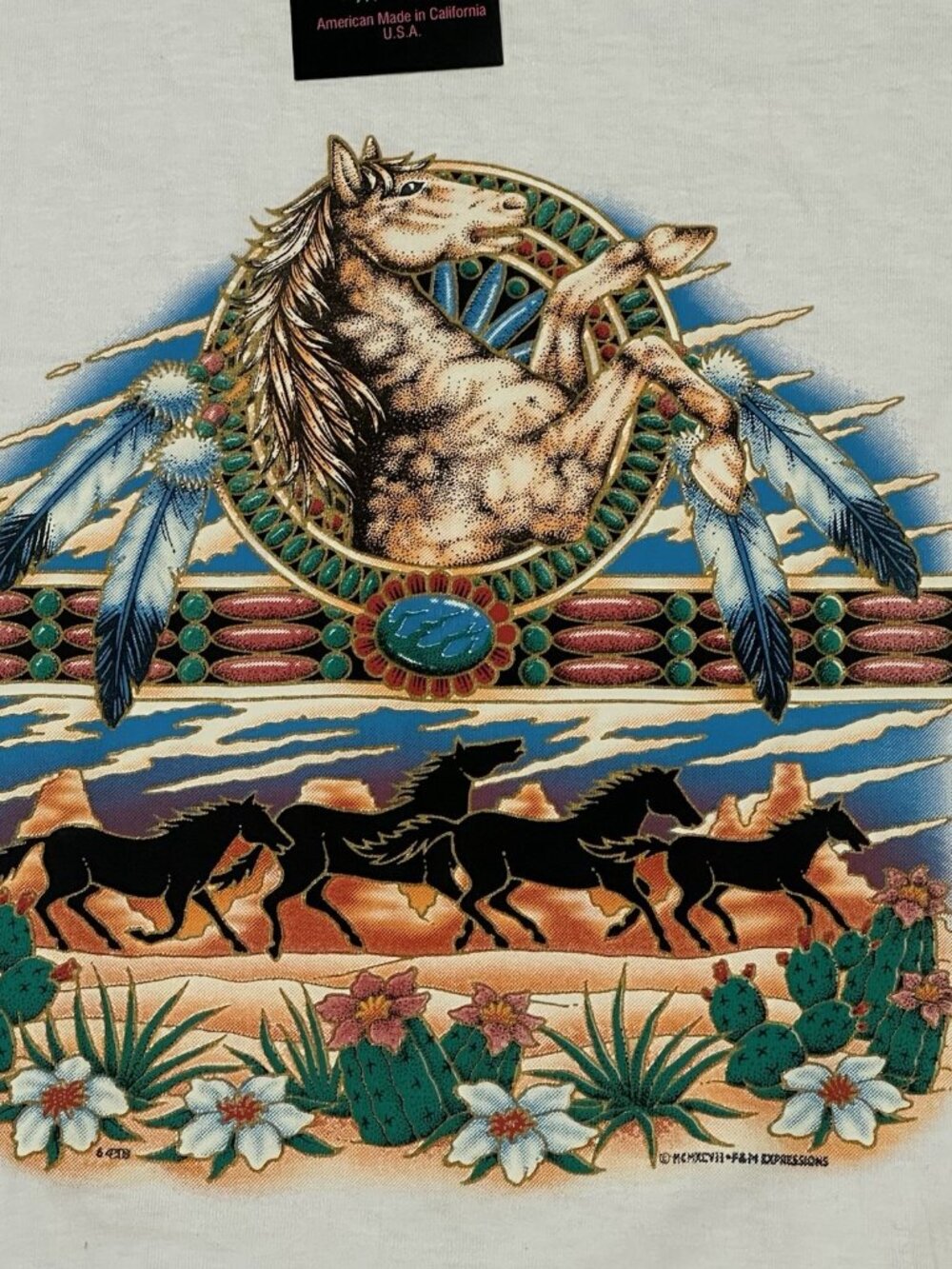 NWT Robert Allan Sportswear Horse Tribal Shirt Unisex Size XL - Picture 7 of 11